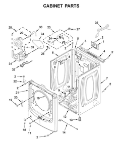 Cabinet Parts Diagram and Parts List for MGD8630HC0  Maytag Dryer