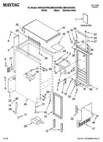 Cabinet Liner And Door Parts Diagram and Parts List for MIM1554VRS0  Maytag Ice Maker