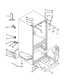 Cabinet Parts Diagram and Parts List for MFW2055YEW00  Maytag Refrigerator