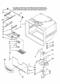 Freezer Liner Parts Diagram and Parts List for GB2026REKS13  Amana Refrigerator