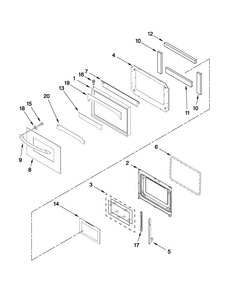 Oven Door Parts Diagram and Parts List for MEW5527DDS10  Maytag Wall Oven