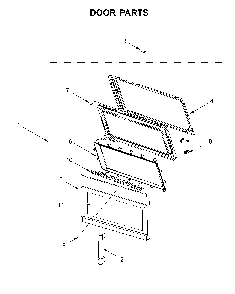 Door parts Diagram and Parts List for MMV4206HK1  Maytag Microwave