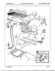 Unit Compartment And System Diagram and Parts List for 21574A  Admiral Refrigerator