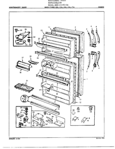 Doors/miscellaneous Diagram and Parts List for 21482-OA  Admiral Refrigerator