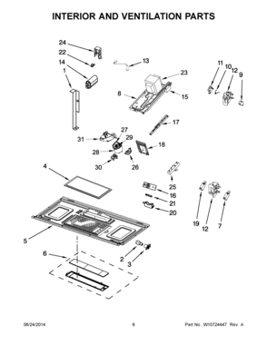 04 - INTERIOR AND VENTILATION PARTS Diagram and Parts List for YMMV4205DS0  Maytag Microwave