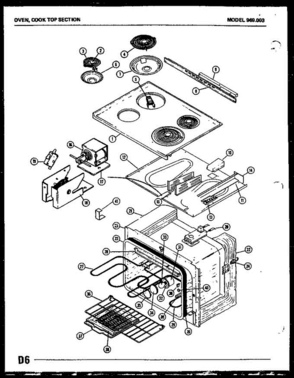03 - Oven Diagram and Parts List for 969003  Litton Range