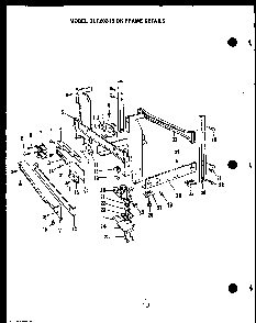 Frame Details Diagram and Parts List for DUR202-19-OK  Caloric Dishwasher