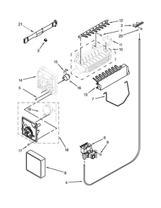 Icemaker Parts Diagram and Parts List for ASD2275BRW01  Amana Refrigerator