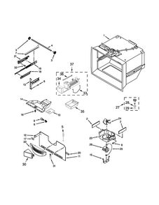 Freezer Liner And Icemaker Parts Diagram and Parts List for MBF2258FEE00  Maytag Refrigerator