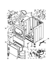 Cabinet Parts Diagram and Parts List for MDG18MNAWW0  Maytag Dryer