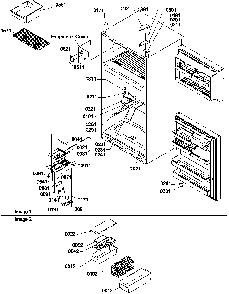 Door, Hinges And Accessories Diagram and Parts List for TSI22VL-P1306602WL  Amana Refrigerator