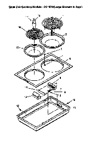 Op Coil Cookt Mod-cc1e/w Diagram and Parts List for CC13W P1155203S Amana Range