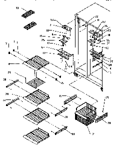 Freezer Shelving & Ref Light Diagram and Parts List for SX22SE-P1190201WE  Amana Refrigerator