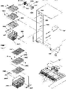 Freezer Shelves And Light Diagram and Parts List for SQD25VW-P1190430WW  Amana Refrigerator