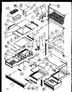 Refrigerator Shelving And Drawers Diagram and Parts List for 85161W-P1117111WW  Amana Refrigerator