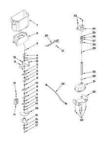 Motor And Ice Container Parts Diagram and Parts List for JCD2395WES02  Jenn-Air Refrigerator
