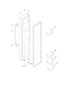 Freezer Door Diagram and Parts List for CRSH238MS4  Crosley Refrigerator