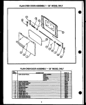 PLAIN OVEN DOOR ASSY - 20`` MODEL ONLY Diagram and Parts List for EHB112  Caloric Range