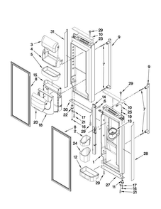 Refrigerator Door Parts Diagram and Parts List for JFI2089WTS6  Jenn-Air Refrigerator