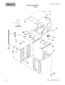 Top And Cabinet Parts Diagram and Parts List for CAW9244XQ0  Crosley Washer