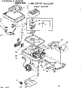 Base Assembly Diagram and Parts List for 11628980  Kenmore Canister Vacuum