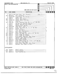 Freezer Door Page 2 Diagram and Parts List for 22494-OA  Admiral Refrigerator