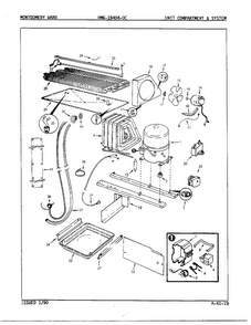 Unit Compartment And System Diagram and Parts List for 19404-OC  Admiral Refrigerator