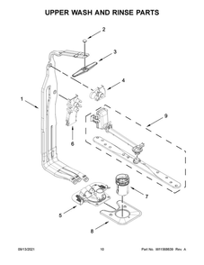 Upper Wash And Rinse Parts Diagram and Parts List for JDPSS246LM0  Maytag Dishwasher