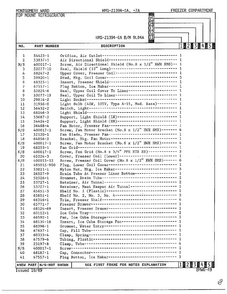 Freezer Compartment Page 2 Diagram and Parts List for 21394-A  Admiral Refrigerator