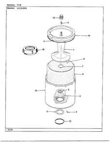 Tub Diagram and Parts List for 6433A  Norge Washer