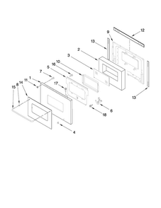 Lower Oven Door Parts Diagram and Parts List for CWE5800ACS14  Maytag Wall Oven