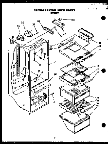 Refrigerator Liner Parts Diagram and Parts List for GFS227 MN11 Caloric Refrigerator