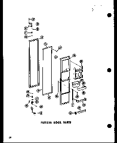 Freezer Door Parts Diagram and Parts List for SRN22N-C-P60230-17WC  Amana Refrigerator