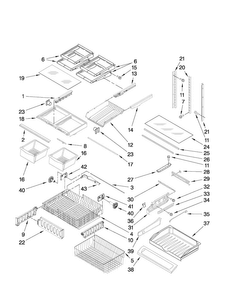 Shelf Parts Diagram and Parts List for MFF2558VEM9  Maytag Refrigerator