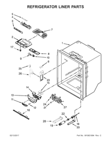 Refrigerator Liner Parts Diagram and Parts List for JFC2290REP00  Jenn-Air Refrigerator