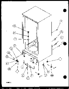 Cabinet Bottom And Back Diagram and Parts List for 86065E-P1125514WE  Amana Refrigerator