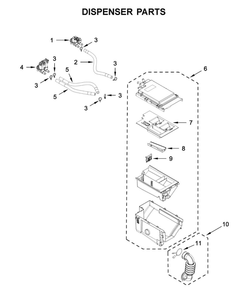 Dispenser Parts Diagram and Parts List for MHW5630HC0  Maytag Washer