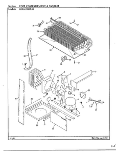Unit Compartment And System Diagram and Parts List for 23802-0B  Admiral Refrigerator