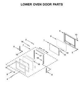 Lower Oven Door Parts Diagram and Parts List for MEW9627FZ04  Maytag Wall Oven