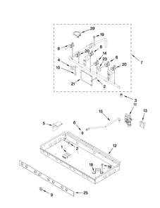 Burner Box, Gas Valves, And Switches Diagram and Parts List for JDRP536WP00  Jenn-Air Range