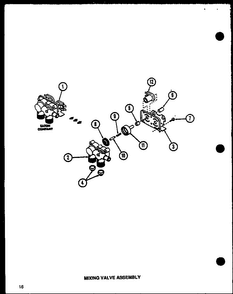 Mixing Valve Assy Diagram and Parts List for LW3903L-P1122408WL  Amana Washer