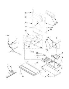 Unit Parts Diagram and Parts List for MBB1957VEB2  Maytag Refrigerator