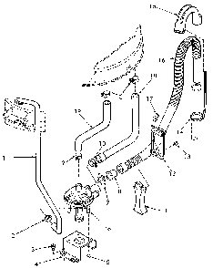 Pump Assembly, Bracket And Hoses Diagram and Parts List for NA3612L33628  Speed Queen Washer