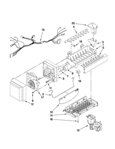 Icemaker Parts Diagram and Parts List for MFI2670XEM3  Maytag Refrigerator