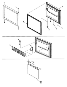 Freezer Door Diagram and Parts List for CB22G6Q-PCB22G600C  Crosley Refrigerator