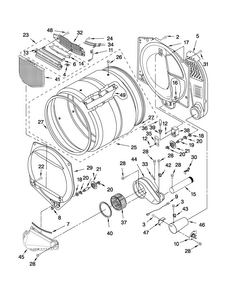 Bulkhead Parts Diagram and Parts List for MGDX550XW0  Maytag Dryer