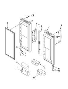 Refrigerator Door Parts Diagram and Parts List for MFD2562VEM9  Maytag Refrigerator