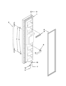 Freezer Door Parts Diagram and Parts List for MSD2272VES01  Maytag Refrigerator