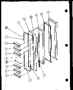 Fz Door Diagram and Parts List for 36538-P1121904WL  Amana Refrigerator