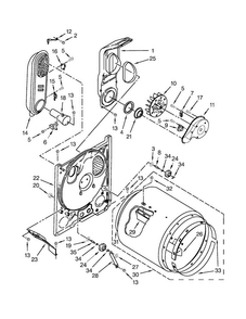 Bulkhead Parts Diagram and Parts List for NGD4655EW2  Amana Dryer
